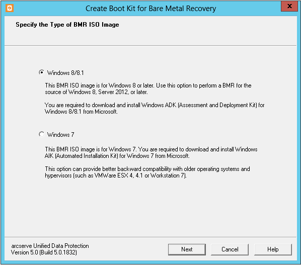 Launch the Create Boot Kit Utility